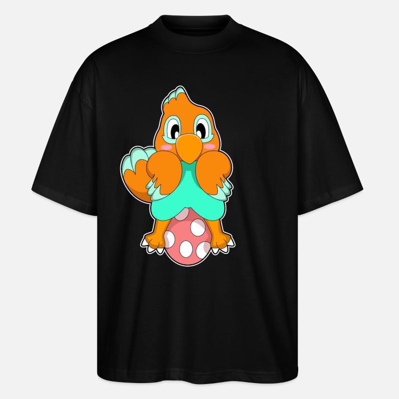 Parrot egg - Stanley/Stella Oversized Unisex Organic T-shirt Blaster 2.0 - black