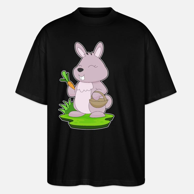 Rabbit Carrot Basket - Stanley/Stella Oversized Unisex Organic T-shirt Blaster 2.0 - black