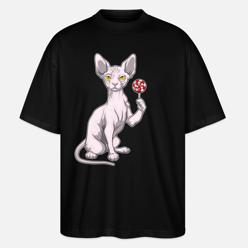 Sucette Chat Sphynx - T-shirt bio Blaster 2.0 coupe oversize Stanley/Stella Unisexe - noir