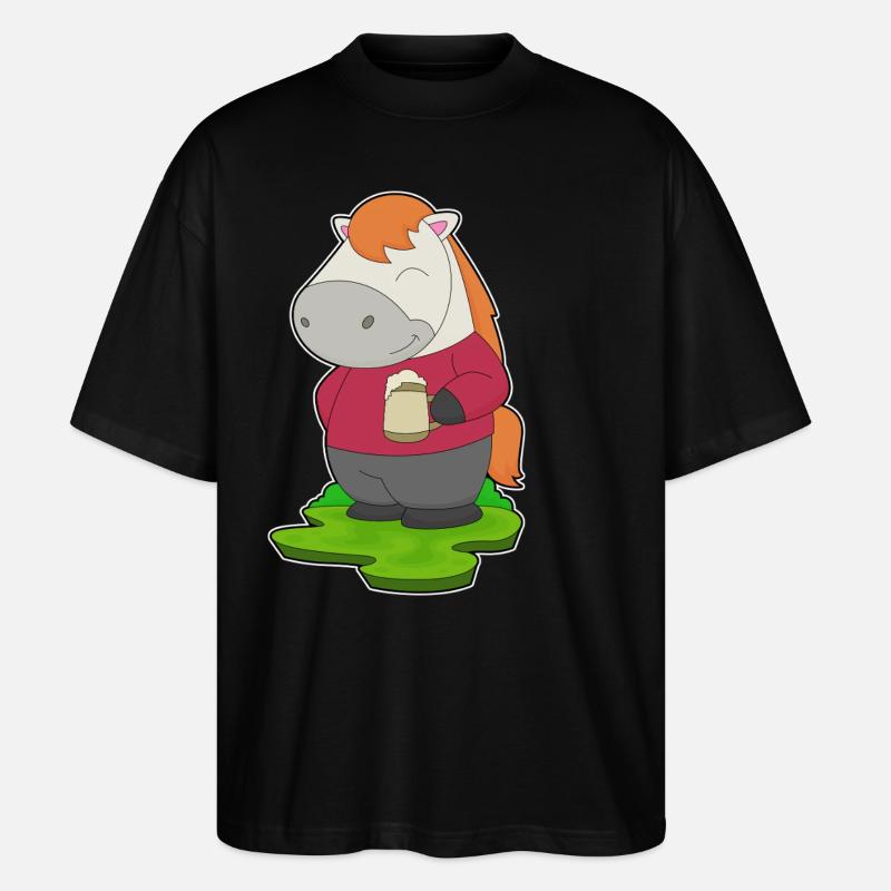Bière de cheval - T-shirt bio Blaster 2.0 coupe oversize Stanley/Stella Unisexe - noir