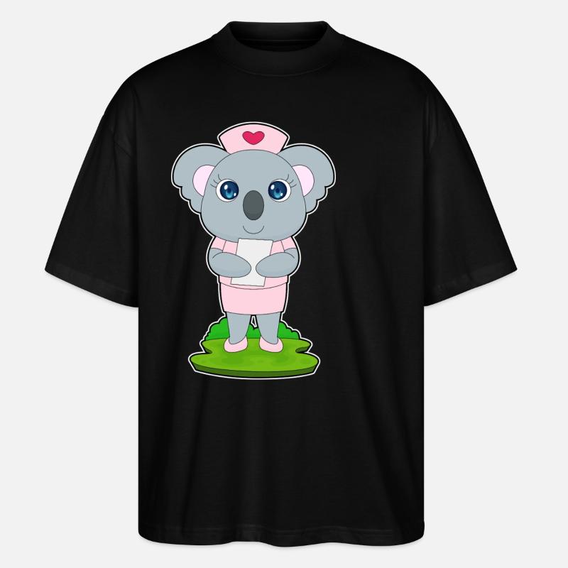Infirmière Koala - T-shirt bio Blaster 2.0 coupe oversize Stanley/Stella Unisexe - noir