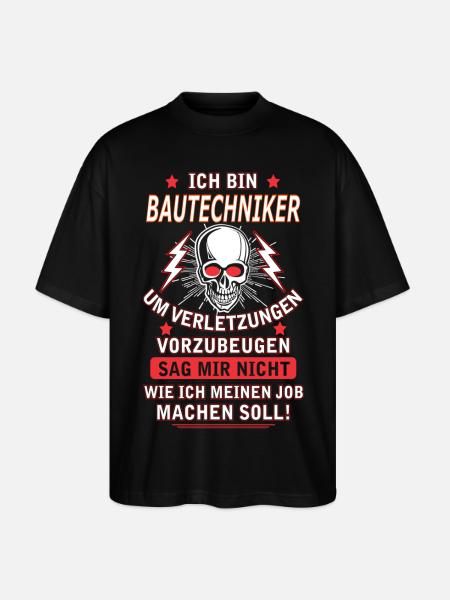 BAUTECHNIKER - Stanley/Stella Oversized Unisex Bio T-Shirt Blaster 2.0 - Schwarz