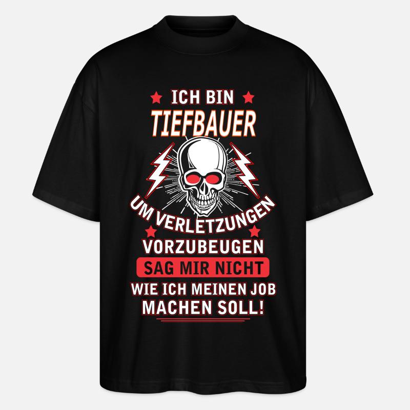 TIEFBAUER - Stanley/Stella Oversized Unisex Bio T-Shirt Blaster 2.0 - Schwarz