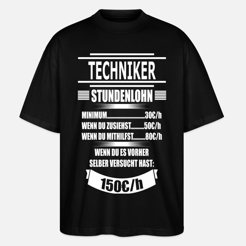 TECHNIKER - Stanley/Stella Oversized Unisex Bio T-Shirt Blaster 2.0 - Schwarz