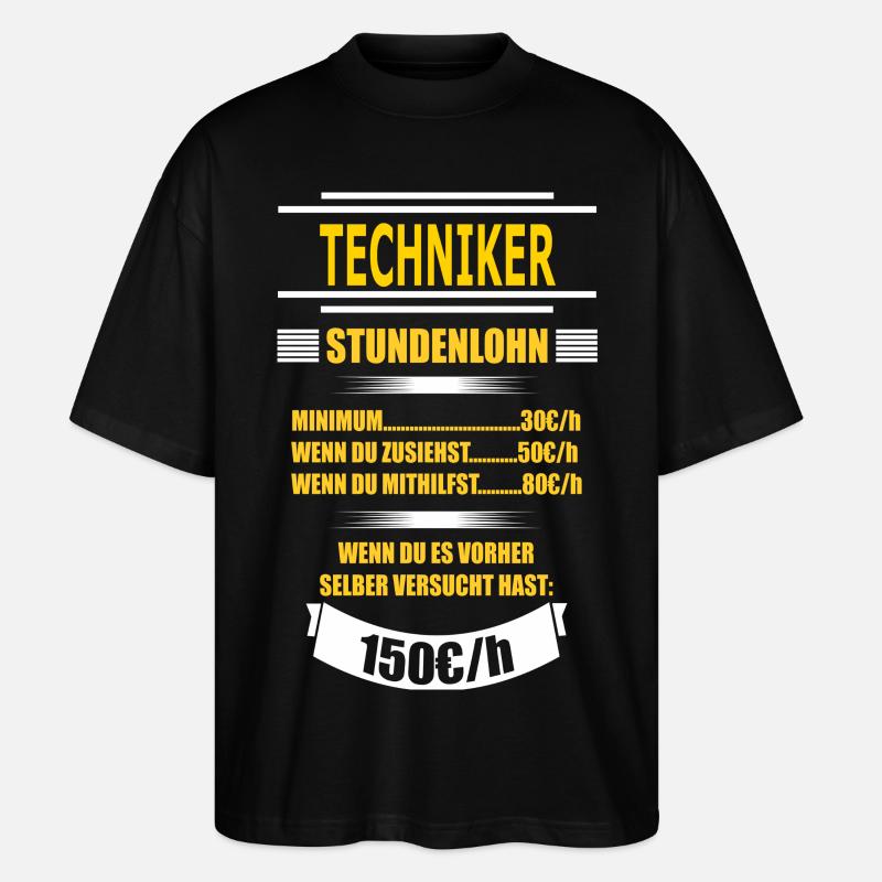 TECHNIKER - Stanley/Stella Oversized Unisex Bio T-Shirt Blaster 2.0 - Schwarz