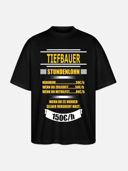 TIEFBAUER - Stanley/Stella Oversized Unisex Bio T-Shirt Blaster 2.0 - Schwarz
