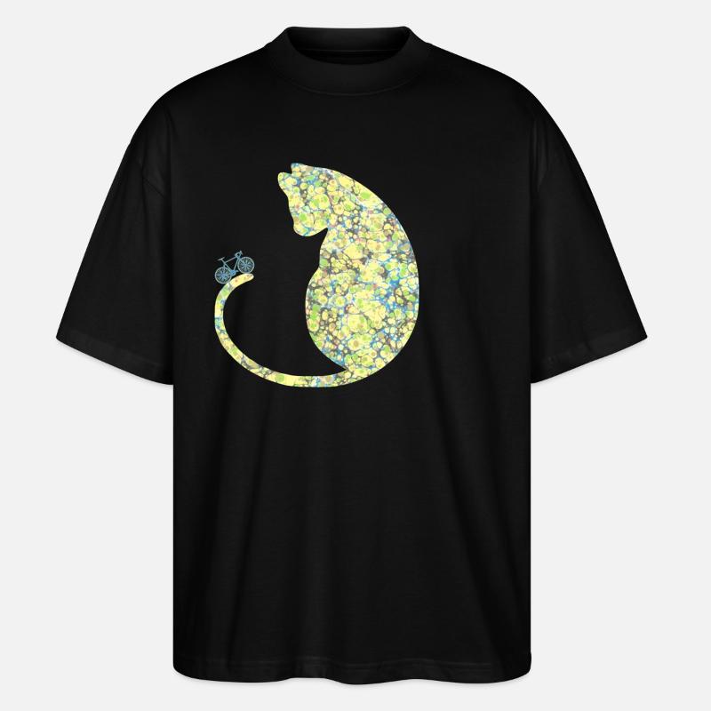 Chat avec vélo E 219 - T-shirt bio Blaster 2.0 coupe oversize Stanley/Stella Unisexe - noir