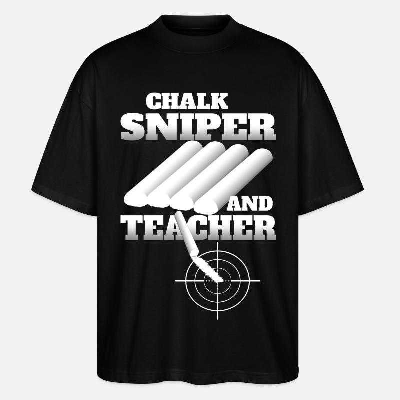Kreide Scharfschütze und Lehrer - Stanley/Stella Oversized Unisex Bio T-Shirt Blaster 2.0 - Schwarz