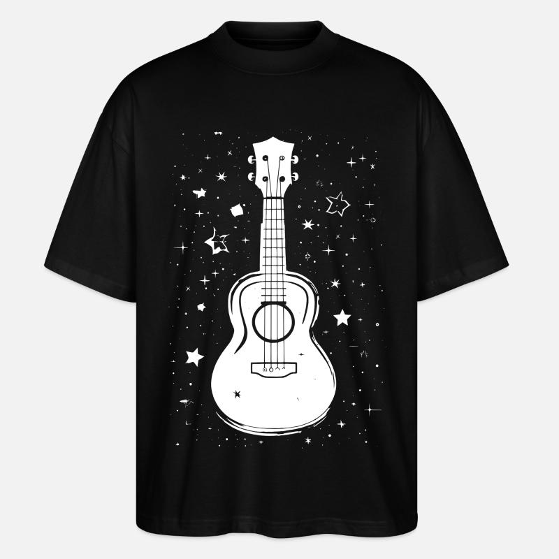 Illustration de ukulélé - T-shirt bio Blaster 2.0 coupe oversize Stanley/Stella Unisexe - noir