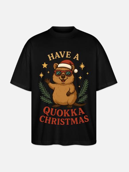 Have A Quokka Christmas - Stanley/Stella Oversized Unisex Organic T-shirt Blaster 2.0 - black
