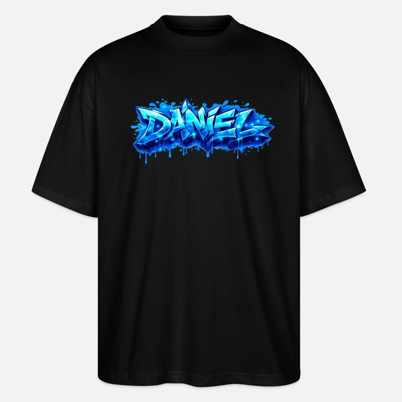 Graffiti DANIEL Name Gift Ideal Printable - Stanley/Stella Oversized Unisex Organic T-shirt Blaster 2.0 - black