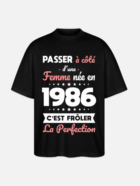Geboren 1986 – Perfektion nahe - Stanley/Stella Oversized Unisex Bio T-Shirt Blaster 2.0 - Schwarz