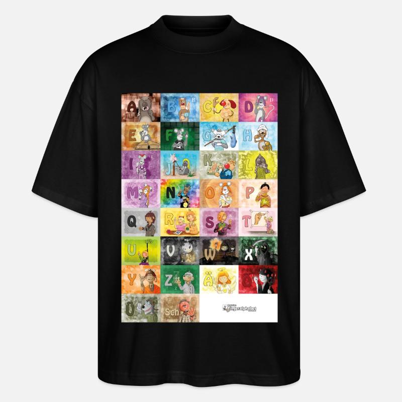 Deutsches Fingeralphabet 1 / - Stanley/Stella Oversized Unisex Bio T-Shirt Blaster 2.0 - Schwarz