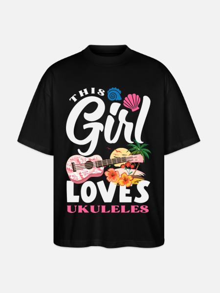 Funny Ukulele Designs and Sayings - Stanley/Stella Oversized Unisex Organic T-shirt Blaster 2.0 - black