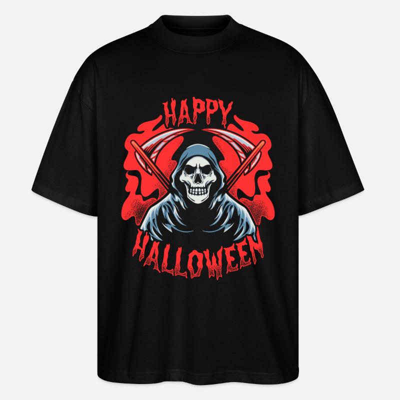 Halloween Sensenmann Skelett - Stanley/Stella Oversized Unisex Bio T-Shirt Blaster 2.0 - Schwarz