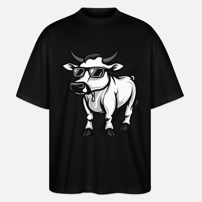 Kuh Cool Comic - Stanley/Stella Oversized Unisex Bio T-Shirt Blaster 2.0 - Schwarz