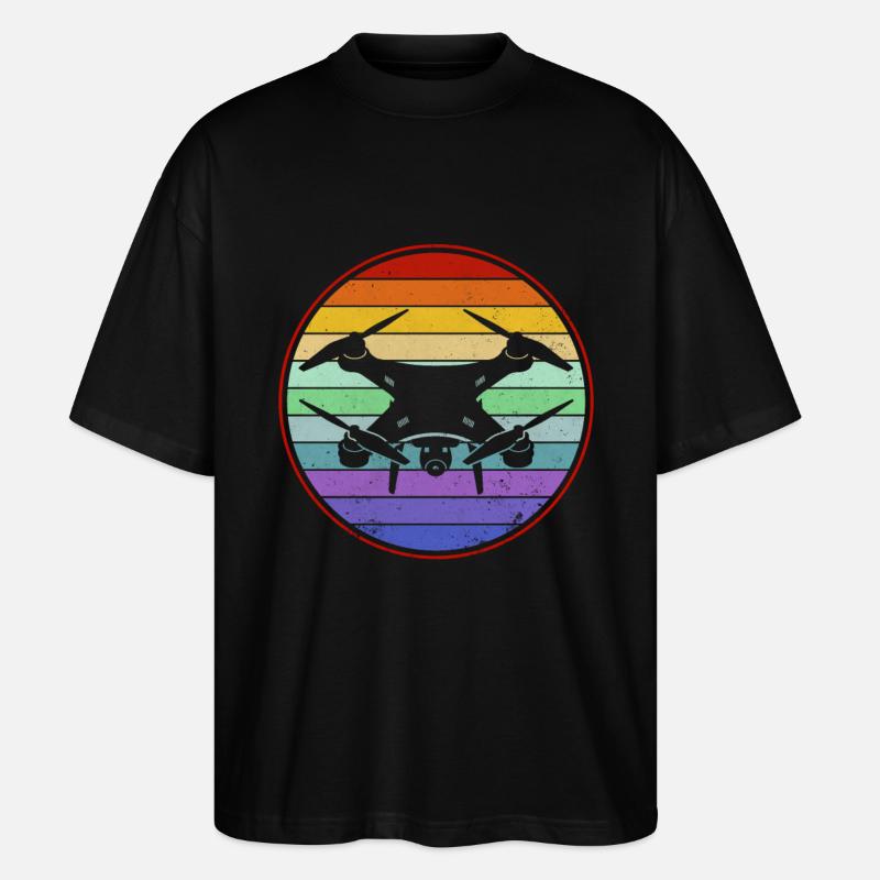 Drone Retro - Stanley/Stella Oversized Unisex Organic T-shirt Blaster 2.0 - black