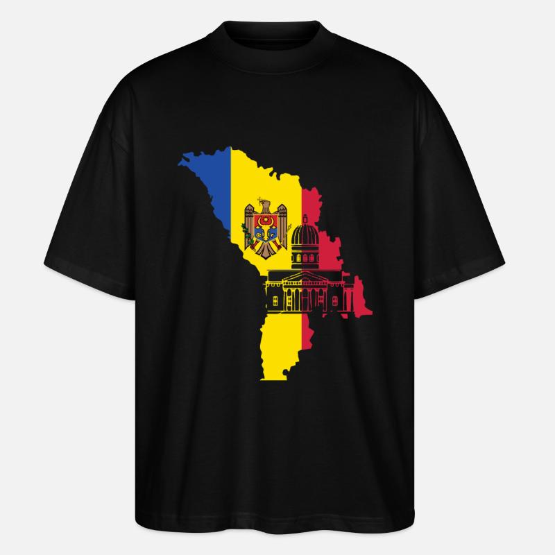 Drapeau de la Moldavie - T-shirt bio Blaster 2.0 coupe oversize Stanley/Stella Unisexe - noir