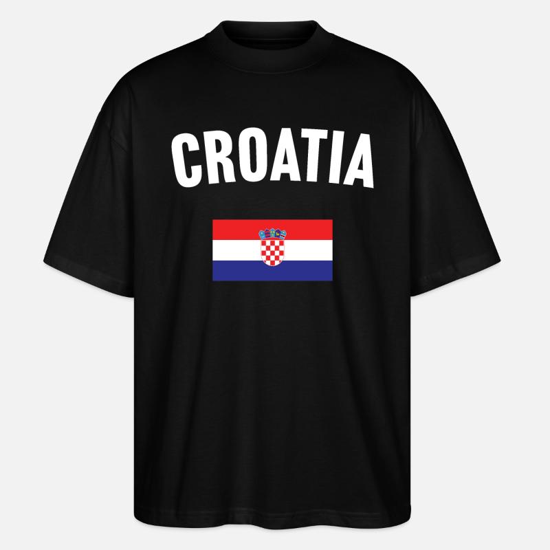 Drapeau de la Croatie - T-shirt bio Blaster 2.0 coupe oversize Stanley/Stella Unisexe - noir