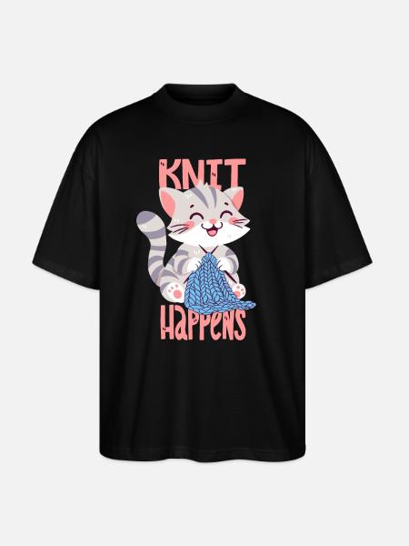 Knit Happens - Stanley/Stella Oversized Unisex Organic T-shirt Blaster 2.0 - black