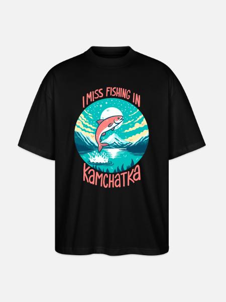 Fishing in Kamchatka - Stanley/Stella Oversized Unisex Organic T-shirt Blaster 2.0 - black