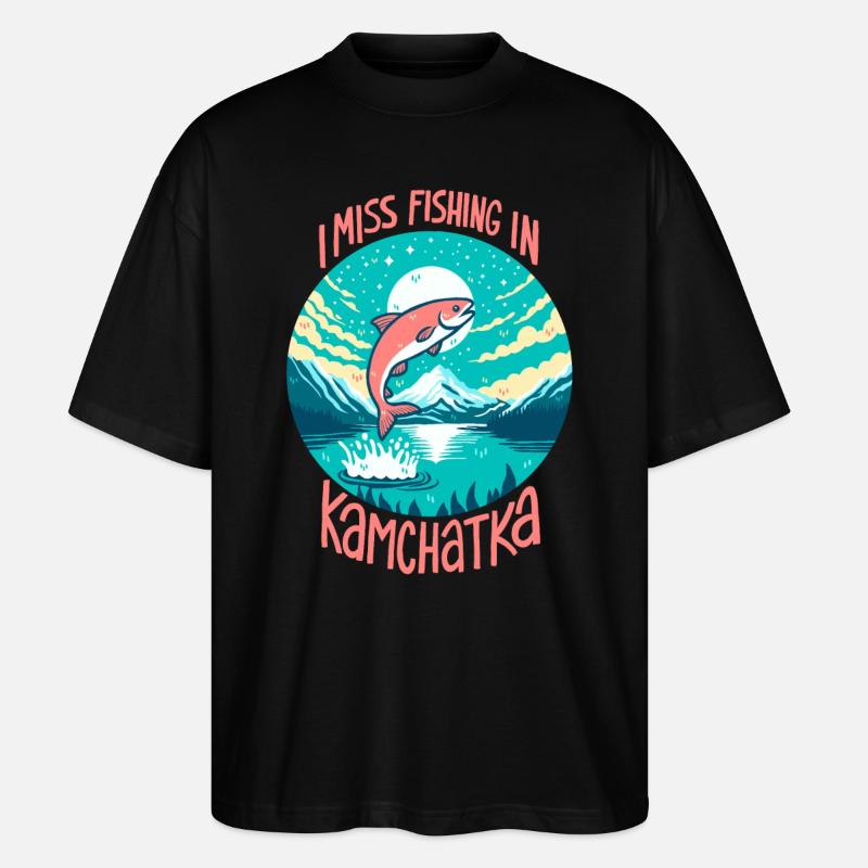 Fishing in Kamchatka - Stanley/Stella Oversized Unisex Organic T-shirt Blaster 2.0 - black