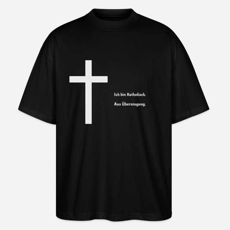 Je suis catholique. Par conviction. - T-shirt bio Blaster 2.0 coupe oversize Stanley/Stella Unisexe - noir