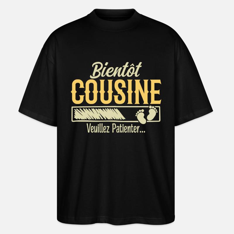 Futur cousin - T-shirt bio Blaster 2.0 coupe oversize Stanley/Stella Unisexe - noir