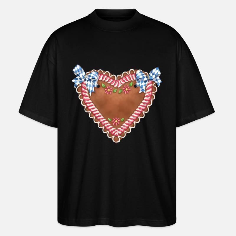 Lebkuchenherz - Stanley/Stella Oversized Unisex Bio T-Shirt Blaster 2.0 - Schwarz