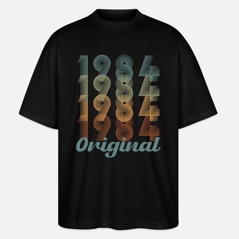 Vinatge 1984 Cadeau d’anniversaire - T-shirt bio Blaster 2.0 coupe oversize Stanley/Stella Unisexe - noir