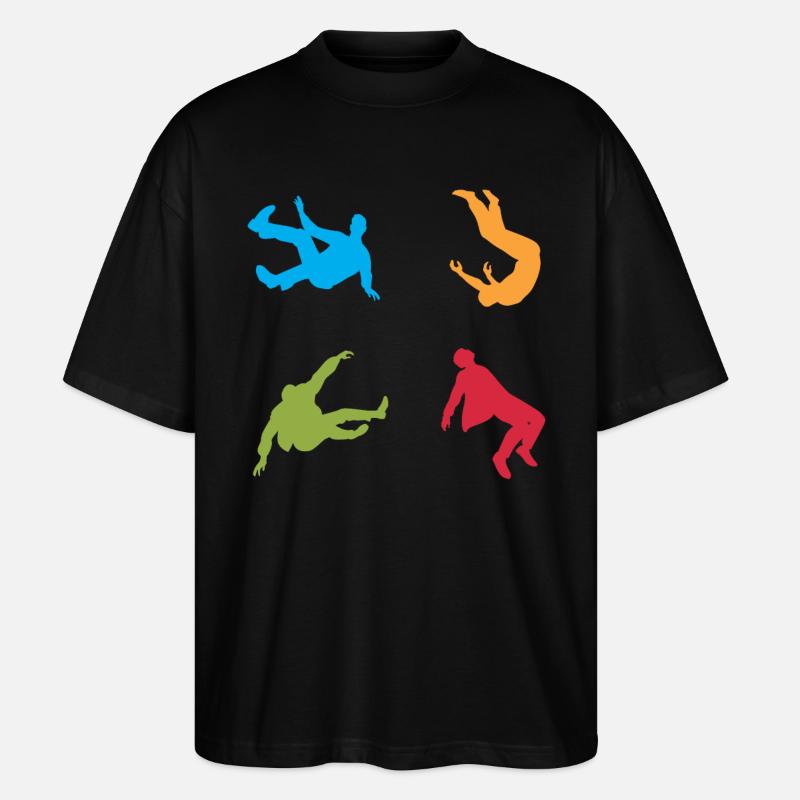 Parkour Traceur Freerunner - T-shirt bio Blaster 2.0 coupe oversize Stanley/Stella Unisexe - noir