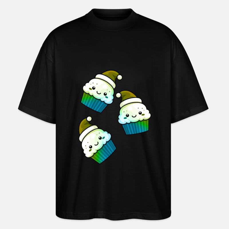 Cupcake Cake Cuisson Noël - T-shirt bio Blaster 2.0 coupe oversize Stanley/Stella Unisexe - noir