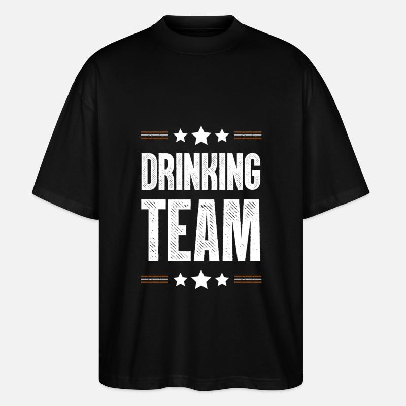 Drinking Team - Stanley/Stella Oversized Unisex Bio T-Shirt Blaster 2.0 - Schwarz