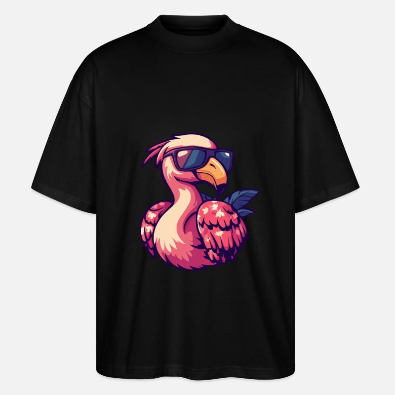 Flamingo Bande dessinée Drôle d’été - T-shirt bio Blaster 2.0 coupe oversize Stanley/Stella Unisexe - noir