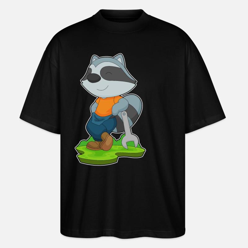 Clé artisanale de raton laveur - T-shirt bio Blaster 2.0 coupe oversize Stanley/Stella Unisexe - noir