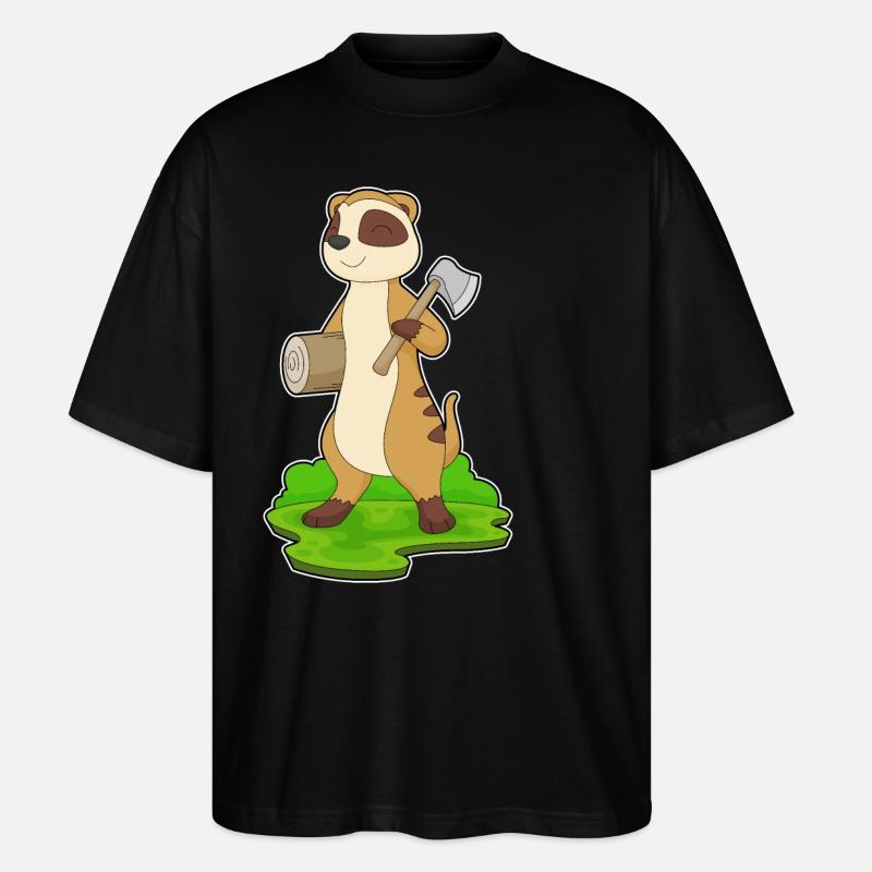 Hache de bûcheron suricate - T-shirt bio Blaster 2.0 coupe oversize Stanley/Stella Unisexe - noir