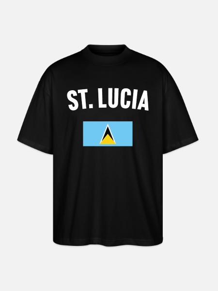 St Lucia Flag - Stanley/Stella Oversized Unisex Organic T-shirt Blaster 2.0 - black