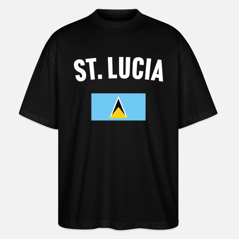 Drapeau de Sainte-Lucie - T-shirt bio Blaster 2.0 coupe oversize Stanley/Stella Unisexe - noir