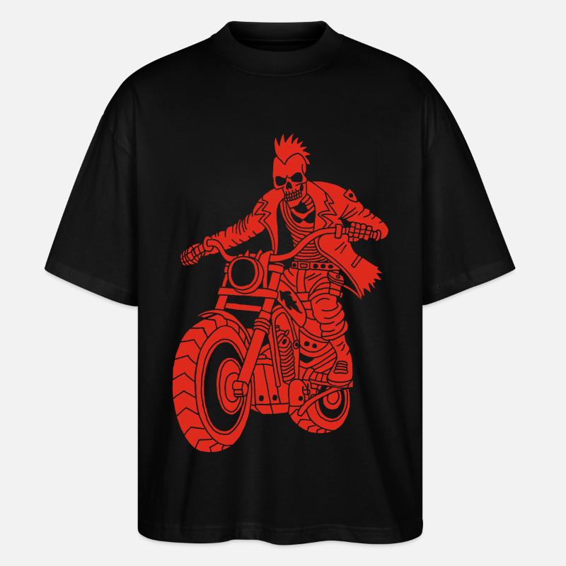 Le motard rouge de l'enfer - T-shirt bio Blaster 2.0 coupe oversize Stanley/Stella Unisexe - noir