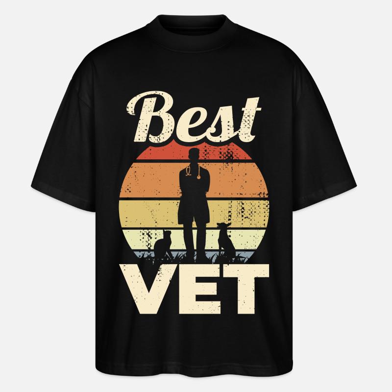 Bester Tierarzt - Stanley/Stella Oversized Unisex Bio T-Shirt Blaster 2.0 - Schwarz