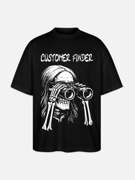 Customer Finder Skeleton Binoculars Rock Design - Stanley/Stella Oversized Unisex Organic T-shirt Blaster 2.0 - black