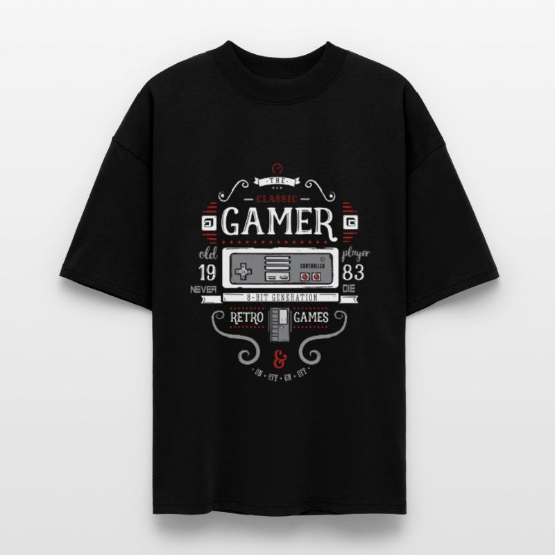 Game Nerd 80s Retro 8bit Game Console pc old fun Stanley/Stella Oversized Unisex Organic T-shirt Blaster 2.0
