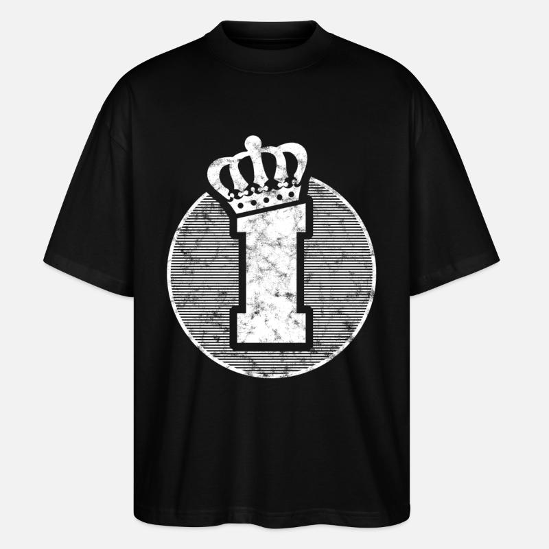 lettre élégante I avec couronne - T-shirt bio Blaster 2.0 coupe oversize Stanley/Stella Unisexe - noir
