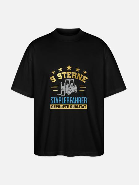 Stapler / Staplerfahrer - Stanley/Stella Oversized Unisex Bio T-Shirt Blaster 2.0 - Schwarz