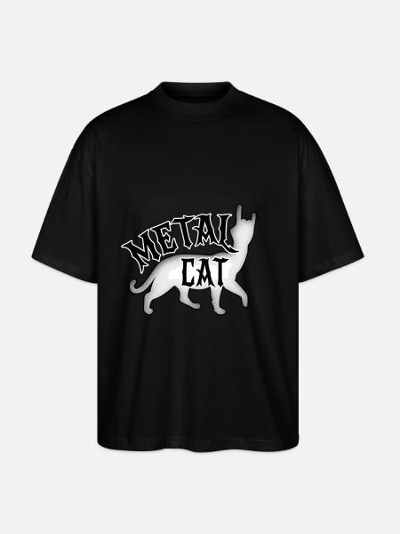 Metal Cat - Rock Cat - Stanley/Stella Oversized Unisex Organic T-shirt Blaster 2.0 - black