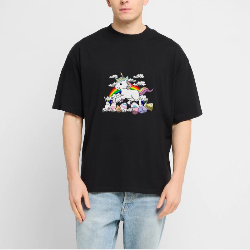 Unicorn easter bunny Easter eggs Stanley/Stella Oversized Unisex Organic T-shirt Blaster 2.0