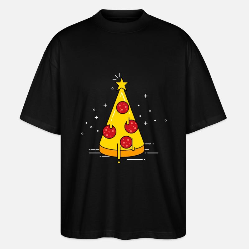 Pizza Christmas Tree - Stanley/Stella Oversized Unisex Bio T-Shirt Blaster 2.0 - Schwarz