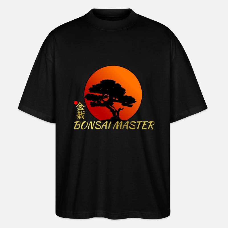 Bonsai Shirt Bonsai Master Geschenk - Stanley/Stella Oversized Unisex Bio T-Shirt Blaster 2.0 - Schwarz