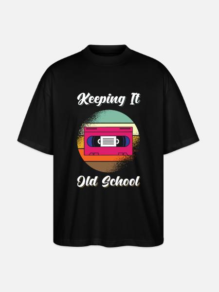 VHS Videokasette Retro 80s - Stanley/Stella Oversized Unisex Bio T-Shirt Blaster 2.0 - Schwarz