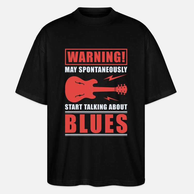 Blues - Stanley/Stella Oversized Unisex Bio T-Shirt Blaster 2.0 - Schwarz